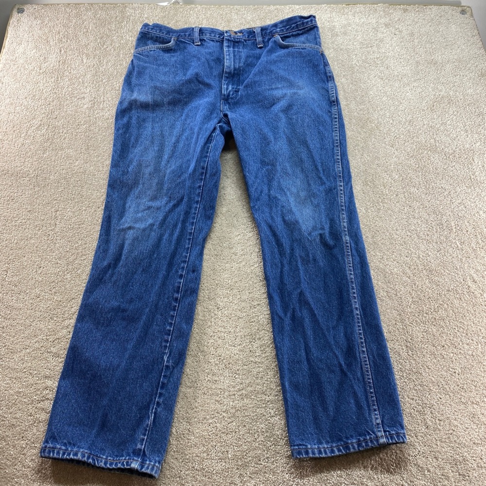 Rustler Straight Leg Jeans Mens 38x32‎ Blue Excellent Vintage USA Made Workwear
